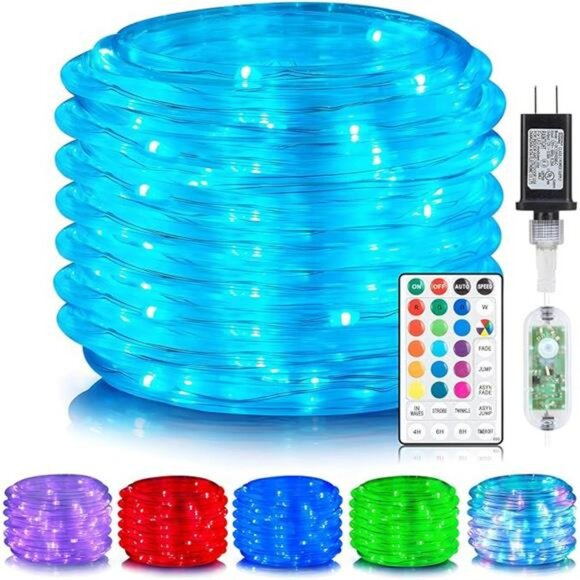 66ft LED Rope Lights Color Changing Outdoor Indoor String Lights with Remote - Picture 7 of 7